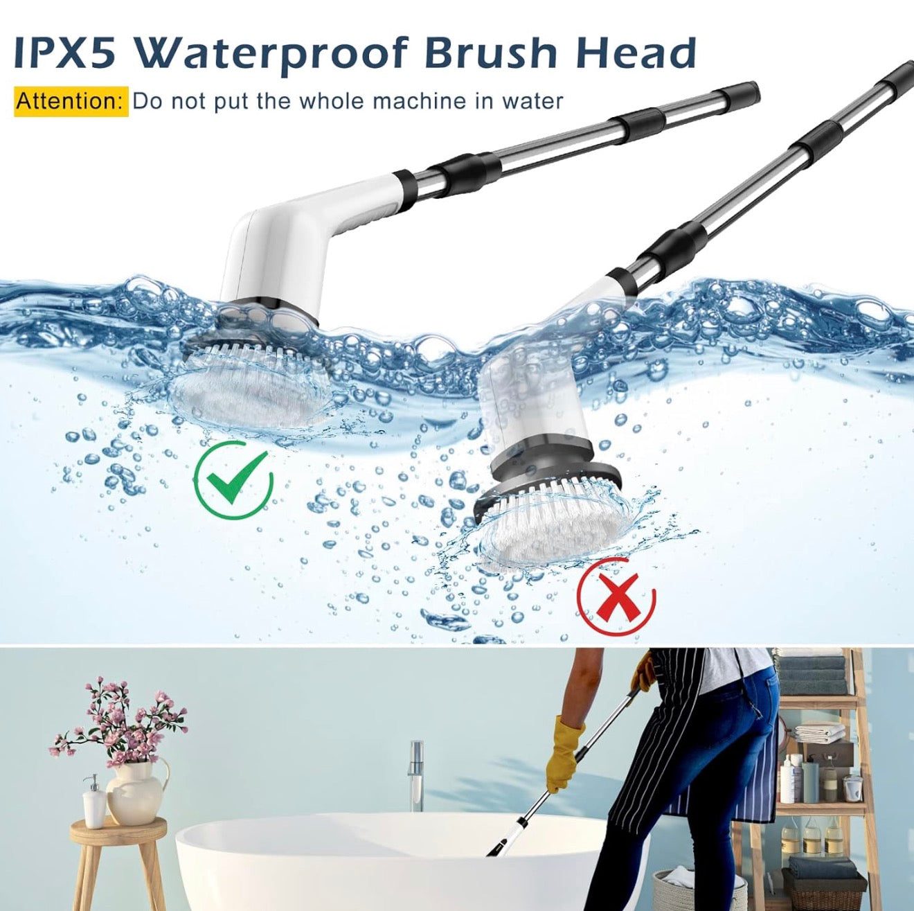 Extendable Cordless Cleaning Brush